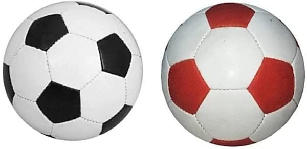 Rockjon Best Sports Classic Rubber Football, Size 5 (Black/White/Red) Pack of 2