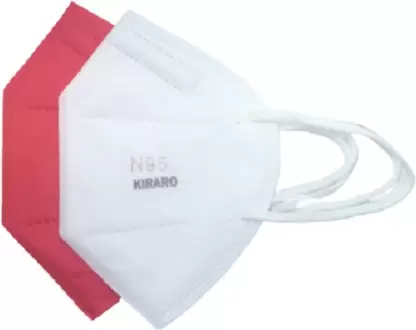 Kiraro KN95/N95 Pollution Face Mask Without Filter washable and reusable for Men Women Kids 5 Layers Protection With Melt Blown Fabric Layer Anti-dust, Anti-Pollution Flu Mask for Virus Protection (1 White & 1 Red N95 Mask)(Pack of 2) KirN95-RedWhite-INP-WF Reusable, Washable (Red, White, Free Size, Pack of 2)