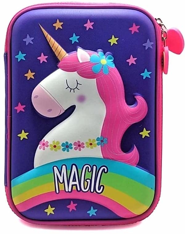 Rockjon Cartoon Character Horse Large Capacity Hardtop EVA Pencil Case Pack of 1 Multicolor