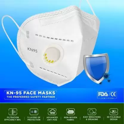 Kiraro KN95/N95 Pollution Face Mask Without Respirator washable and reusable for Men Women Kids 5 Layers Protection With Melt Blown Fabric Layer Anti-dust, Anti-Pollution Flu Mask for Virus Protection (1 Grey & 1 White N95 Mask)(Pack of 2) KiraroN95-WhiteGrey-WF-ONP Reusable, Washable (White, Grey, Free Size, Pack of 2)