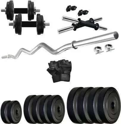 Kiraro 8 kg 8 KG Home Gym Combo With 3 Ft Curl Rod, Two 14Inches Adjustable Dumbbell Rod Home Gym Combo