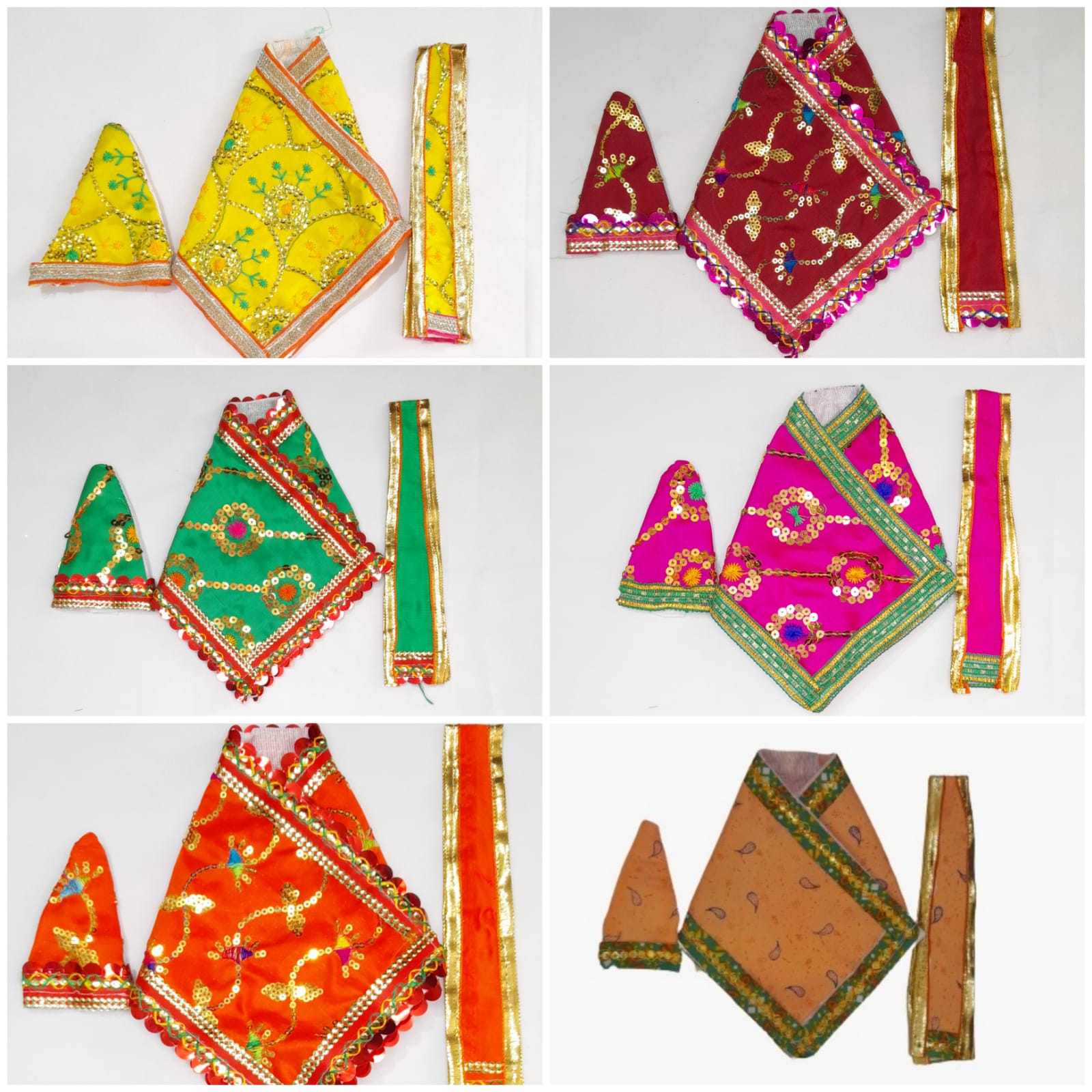 Sai Baba Dresses | Designer Dresses | Chola With Safi And Patka | Pack of 6 | Size- 3 No.