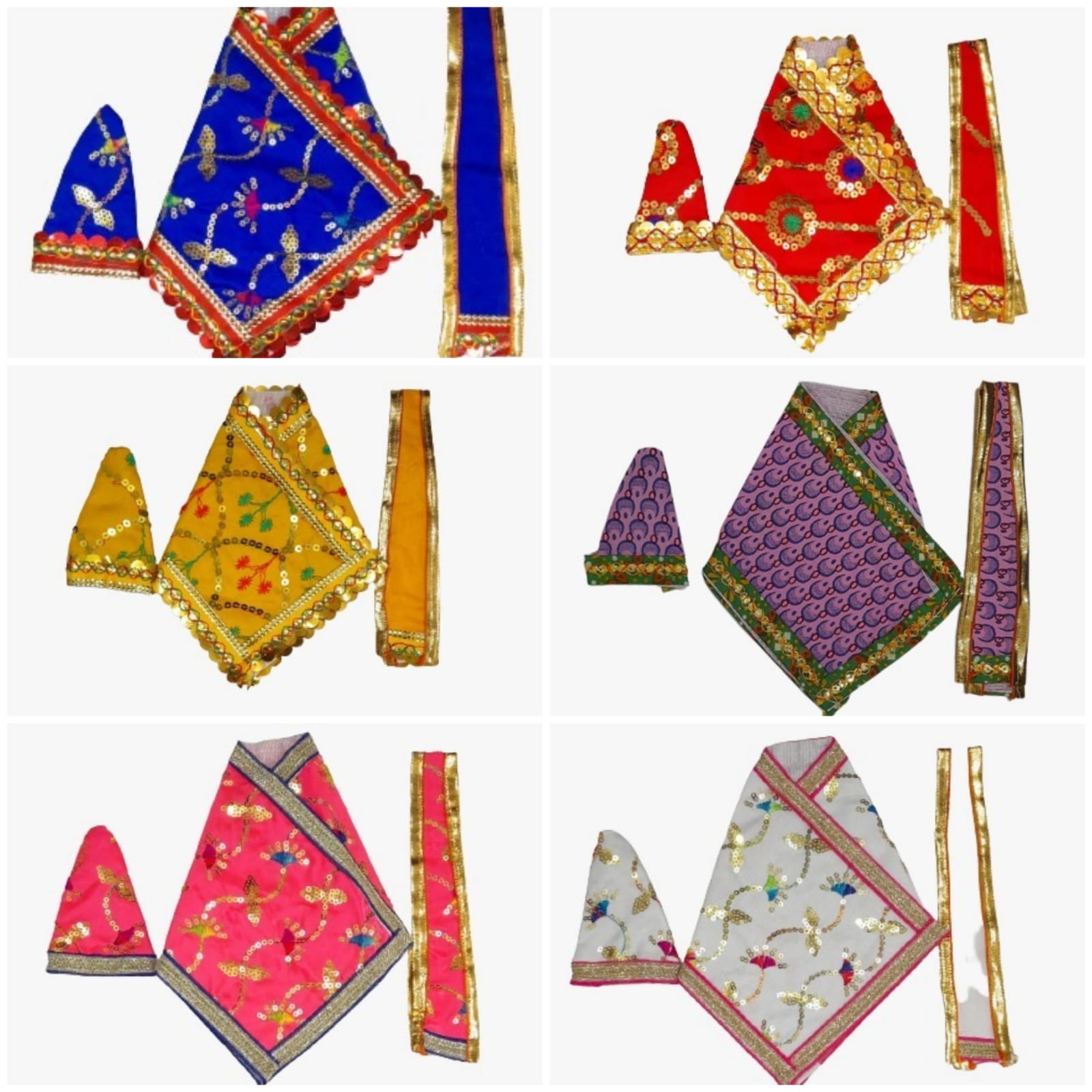 Sai Baba Dresses | Designer Dresses | Chola With Safi And Patka | Pack of 6 | Size- 3 No.