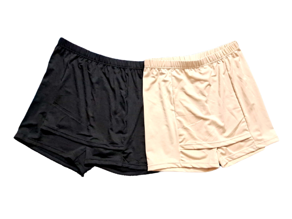 Shapyfy Double Layer Front Crotch Safety Shorts | Shaper Shorts for Skirt Dresses | Free Size | Safety Shorts | Combo Pack of 2 | Color Available: Black & Skin(shades may vary)