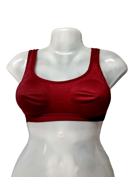 Shapyfy Super Comfy Sports Bra | Without Pad | Skin Friendly Elastics | Maroon Color